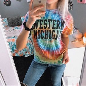Western Michigan Rainbow Tie Dye T-Shirt